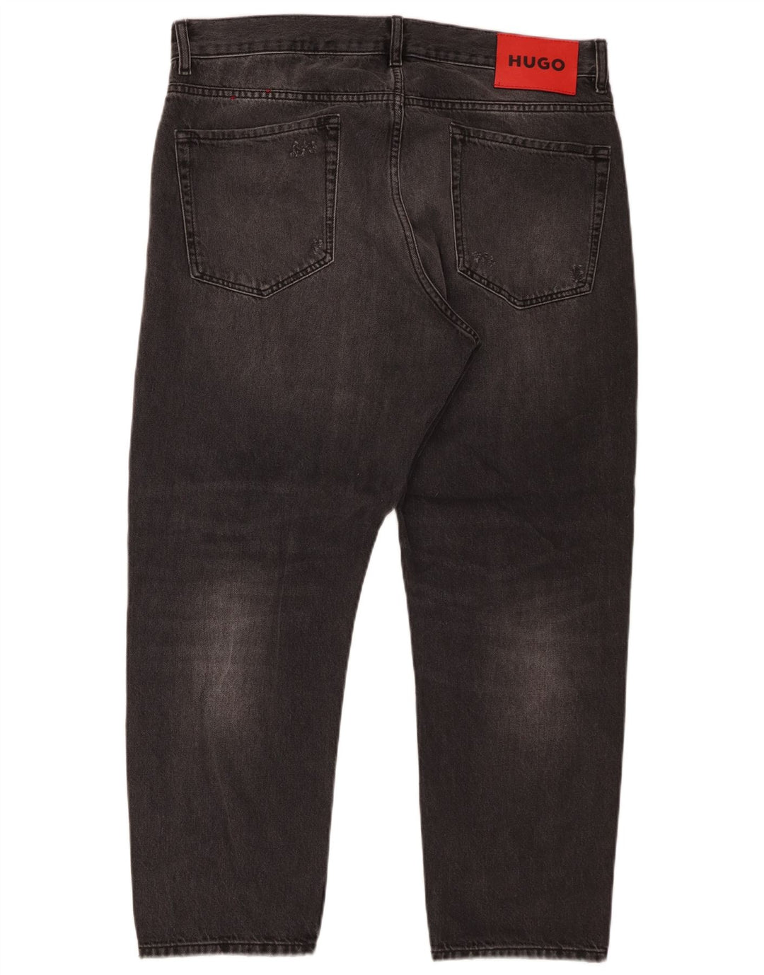 Hugo Boss Herren Distressed Straight Jeans W34 L27 Graue Baumwolle