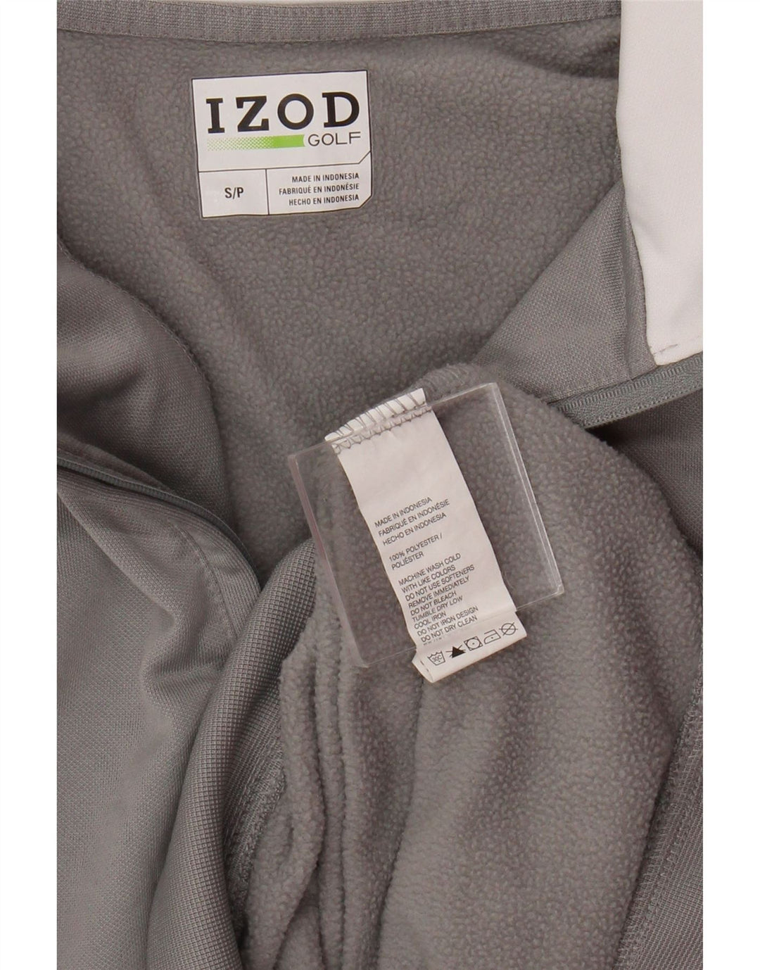 Izod Herren-Sweatshirt mit Reißverschluss am Hals, Größe S, Grau, Polyester