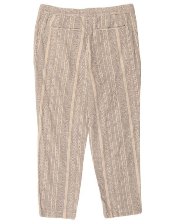 Zara Herren Tapered Chino Hose XL W34 L27 Grau gestreift Baumwolle