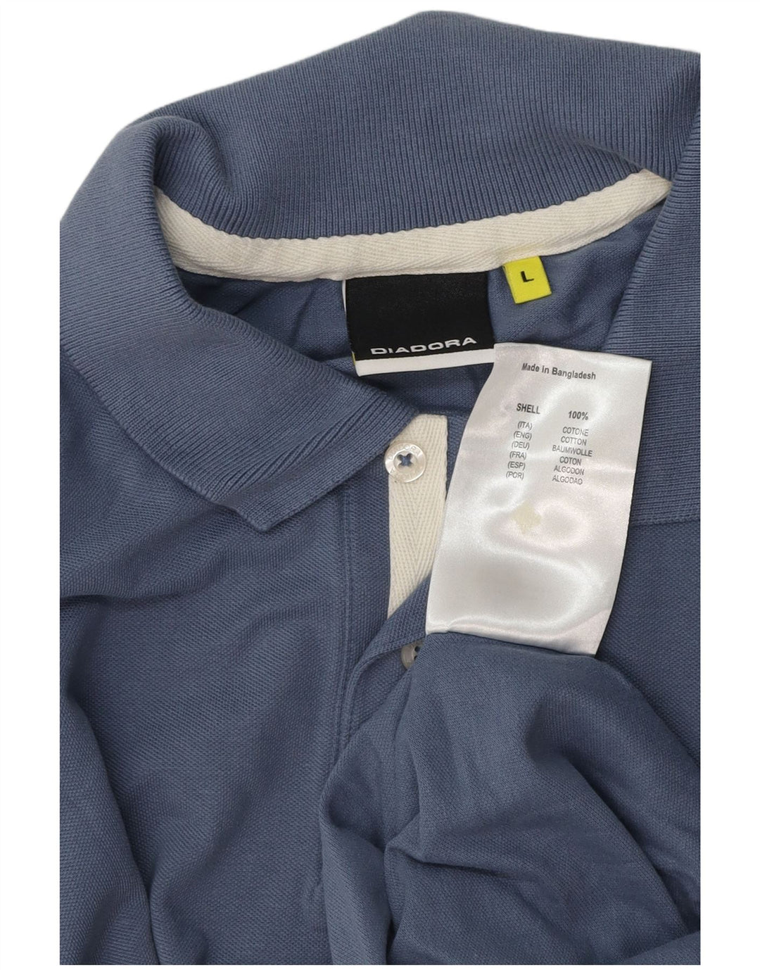 Diadora Herren-Poloshirt, große blaue Baumwolle