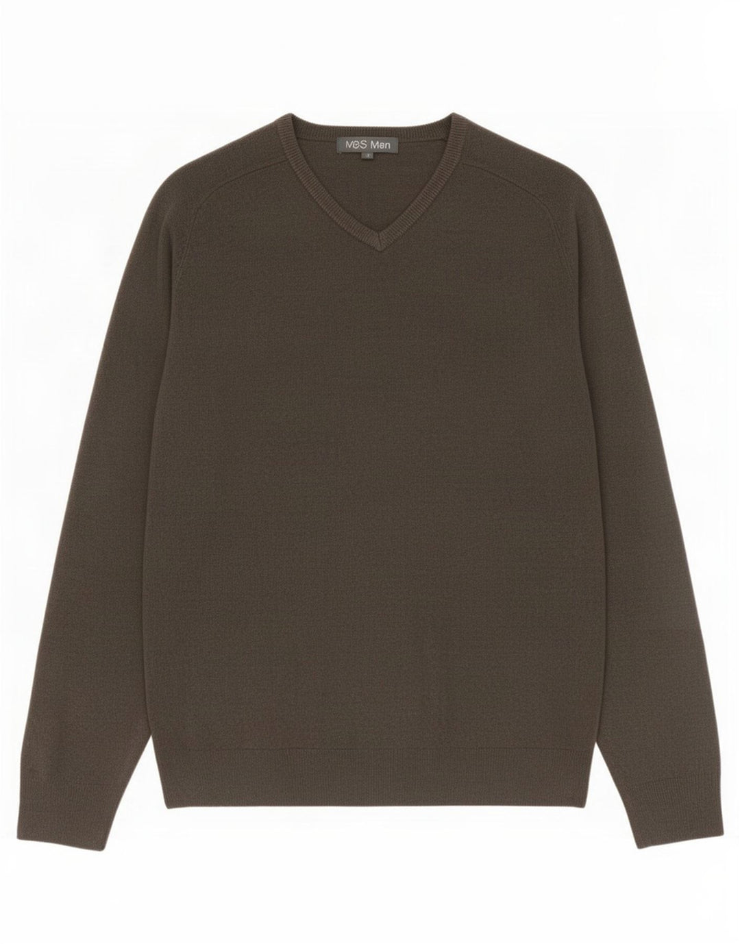 Marks & Spencer Herren-Pullover mit V-Ausschnitt, mittelgraues Acryl