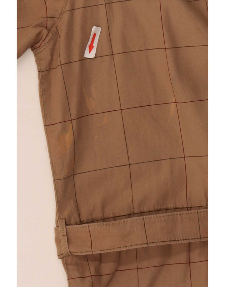 Breco's Herren-Utility-Jacke UK 40 Large Beige Plaid Cotton