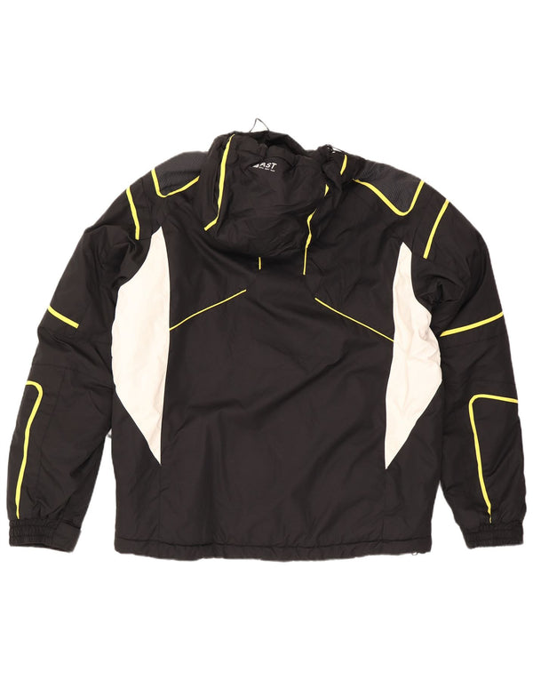 AST Herren-Skijacke mit Kapuze, UK 44 2XL, schwarzes Colourblock-Polyamid