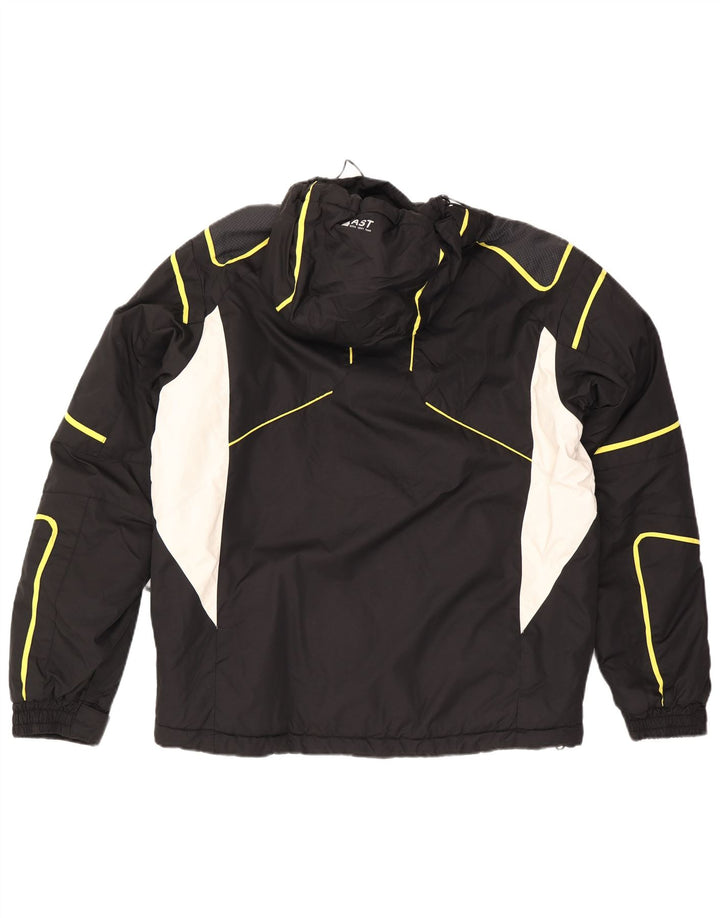 AST Herren-Skijacke mit Kapuze, UK 44 2XL, schwarzes Colourblock-Polyamid