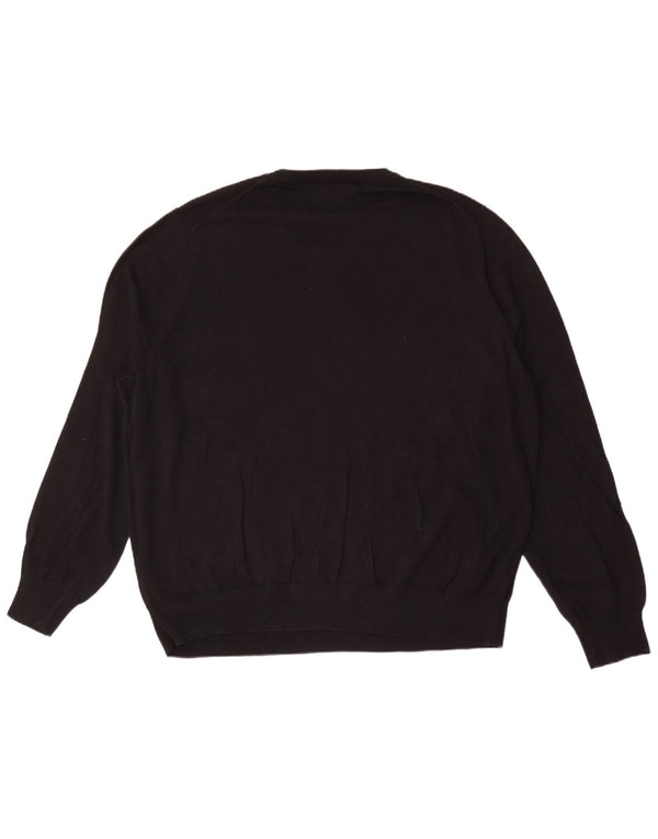 Marks & Spencer Herren-Pullover mit Rundhalsausschnitt, 3XL, schwarze Baumwolle