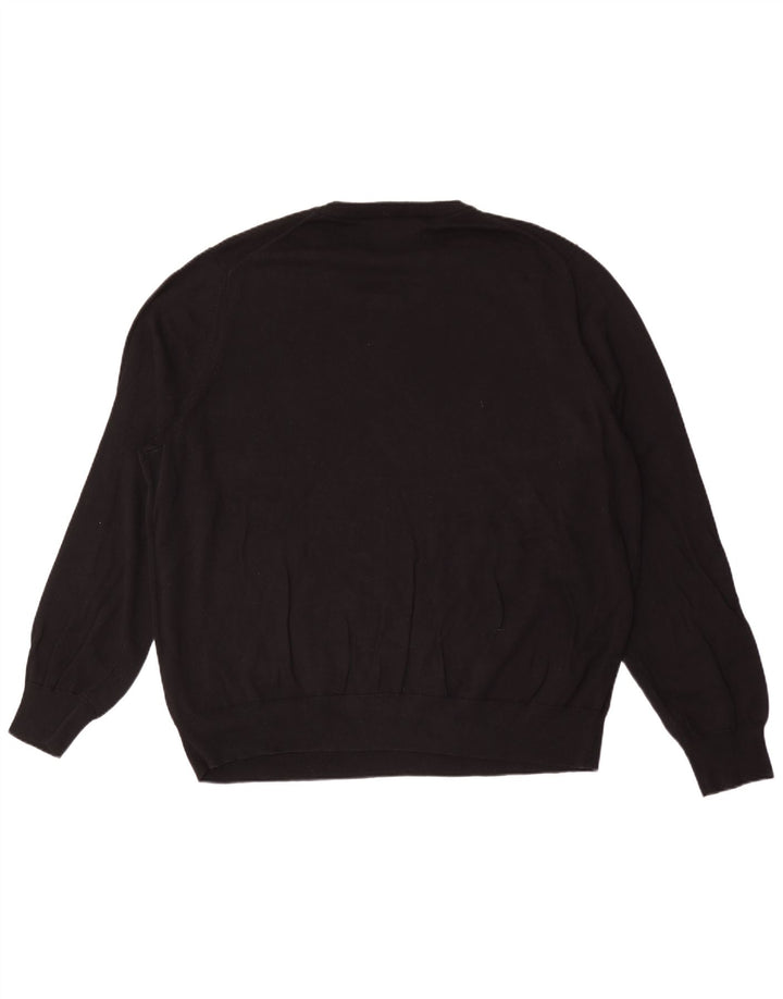 Marks & Spencer Herren-Pullover mit Rundhalsausschnitt, 3XL, schwarze Baumwolle