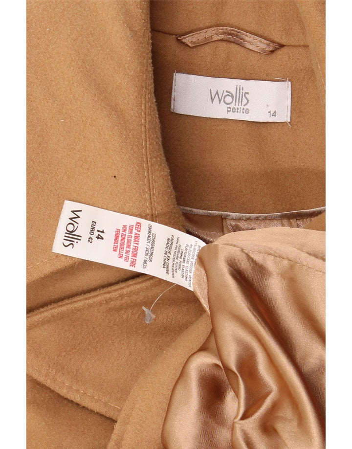 Wallis Zweireihiger Damenmantel UK 14 Large Beige Polyester
