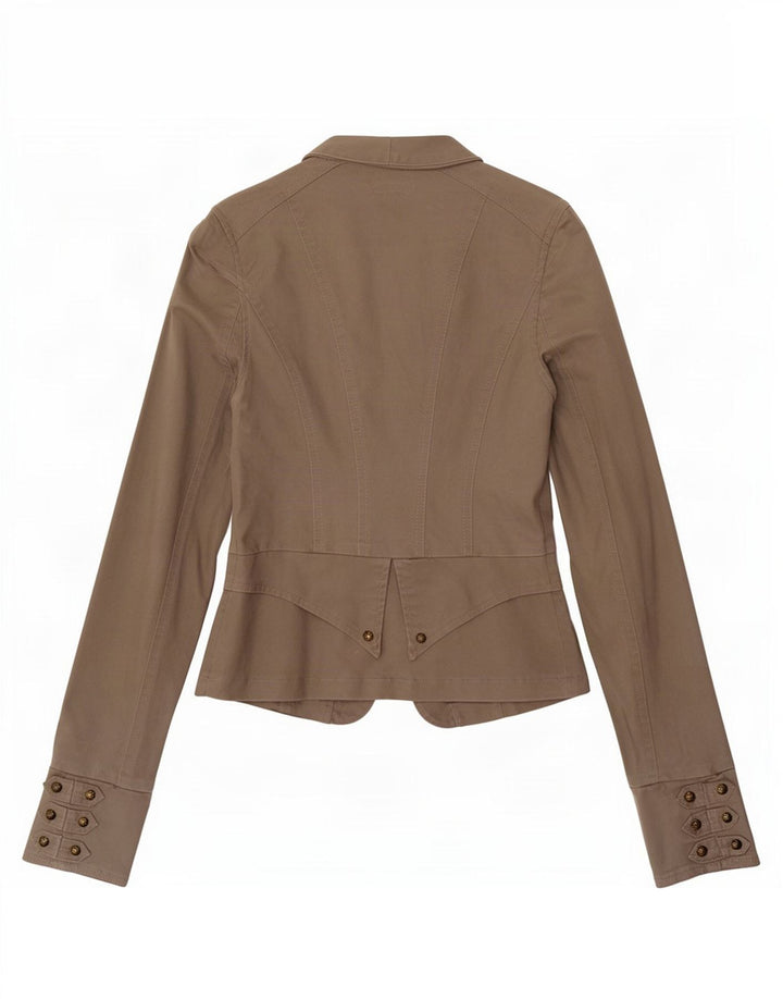 Jane Norman Damen Blazer Jacke UK 6 XS Graue Baumwolle