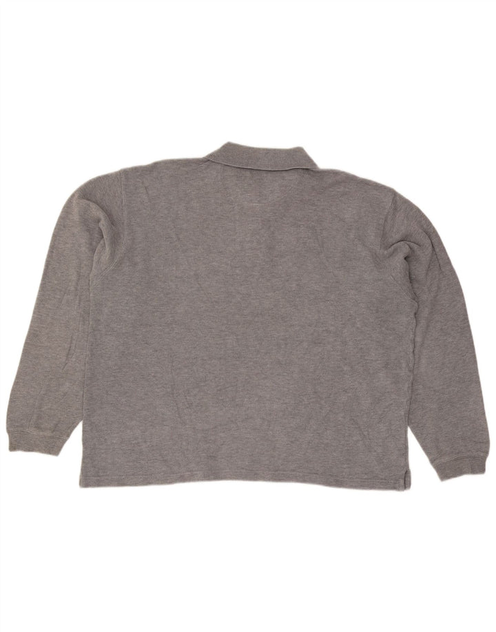 Izod Herren-Langarm-Poloshirt, große graue Baumwolle