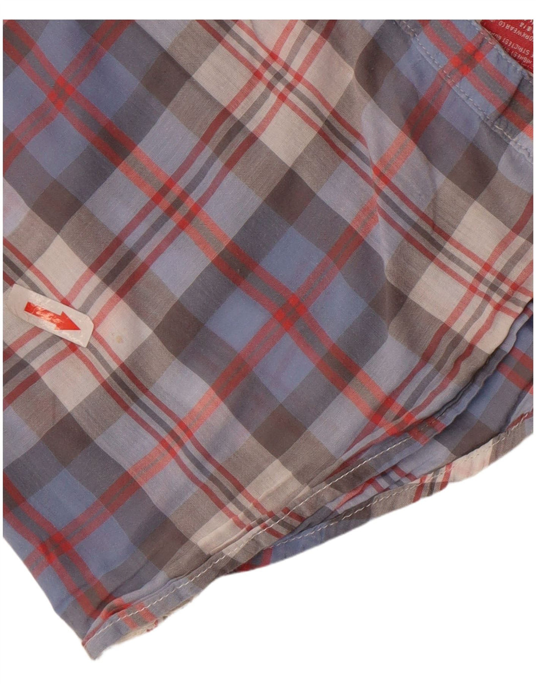 Superdry Damen-Hemd mit 3/4-Ärmeln, UK 14, mittelblau, kariert, Baumwolle