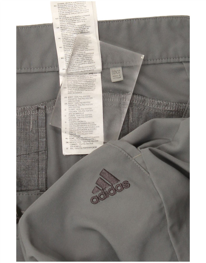 Adidas Herren Slim Chino Hose W32 L32 Grau Polyester