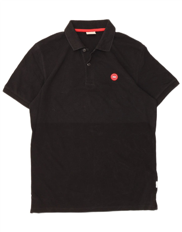 Jack & Jones Herren-Poloshirt, Größe S, schwarze Baumwolle
