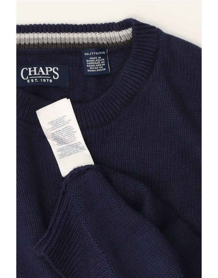 Chaps Herren-Pullover mit Rundhalsausschnitt, reguläre Passform, 2XL, Marineblau, klassisch