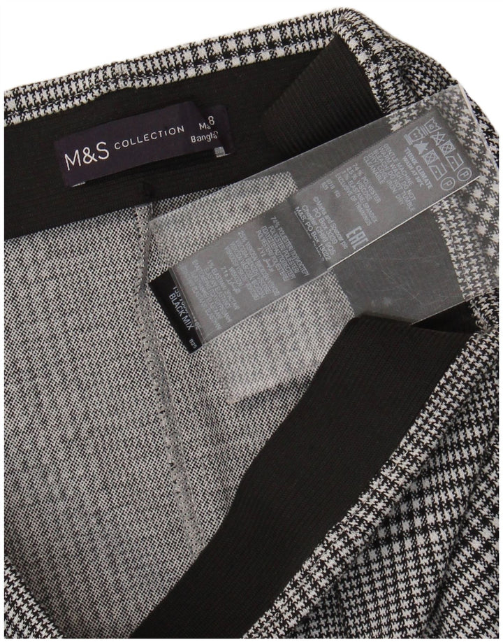 Marks & Spencer Damen Bleistiftrock UK 8 Small W28 Grau kariertes Polyester