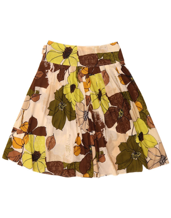 Vintage Womens Wrap Skirt IT 48 XL W32 Multicoloured Floral Cotton Bohemian