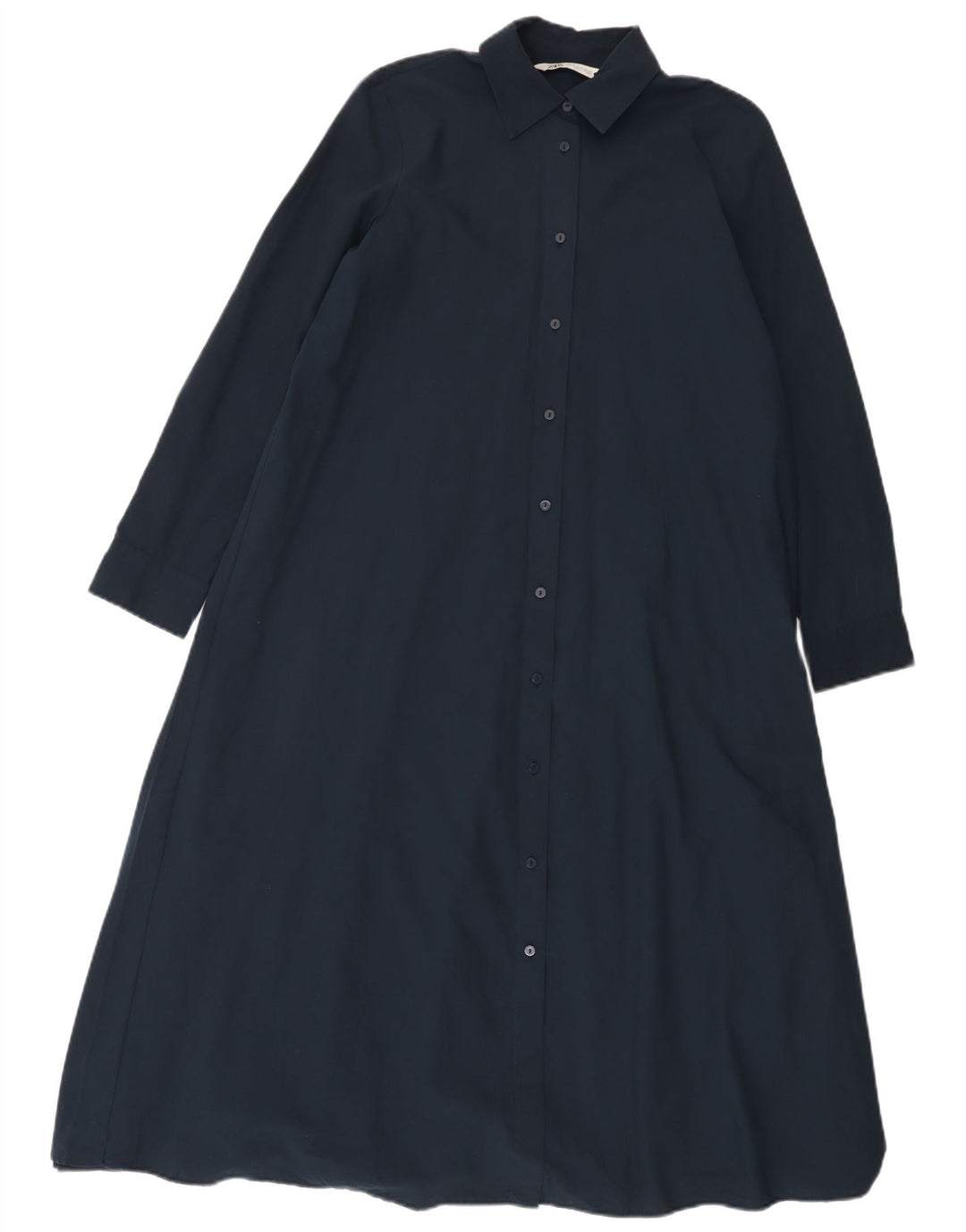 Zara Damen Übergroßes Hemdkleid UK 6 XS Marineblau Polyester