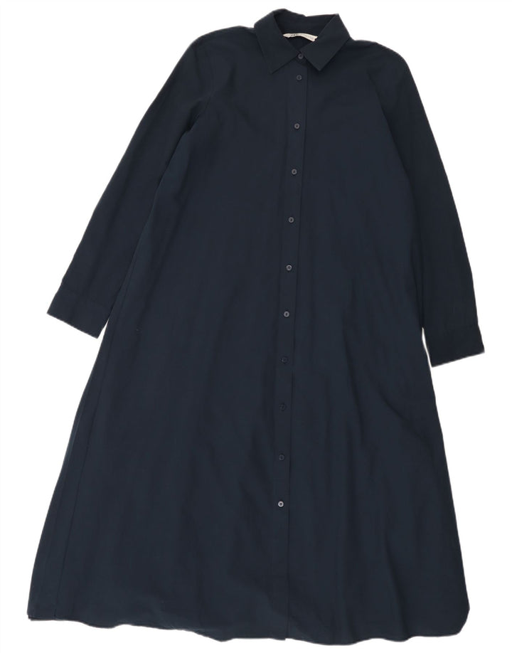Zara Damen Übergroßes Hemdkleid UK 6 XS Marineblau Polyester
