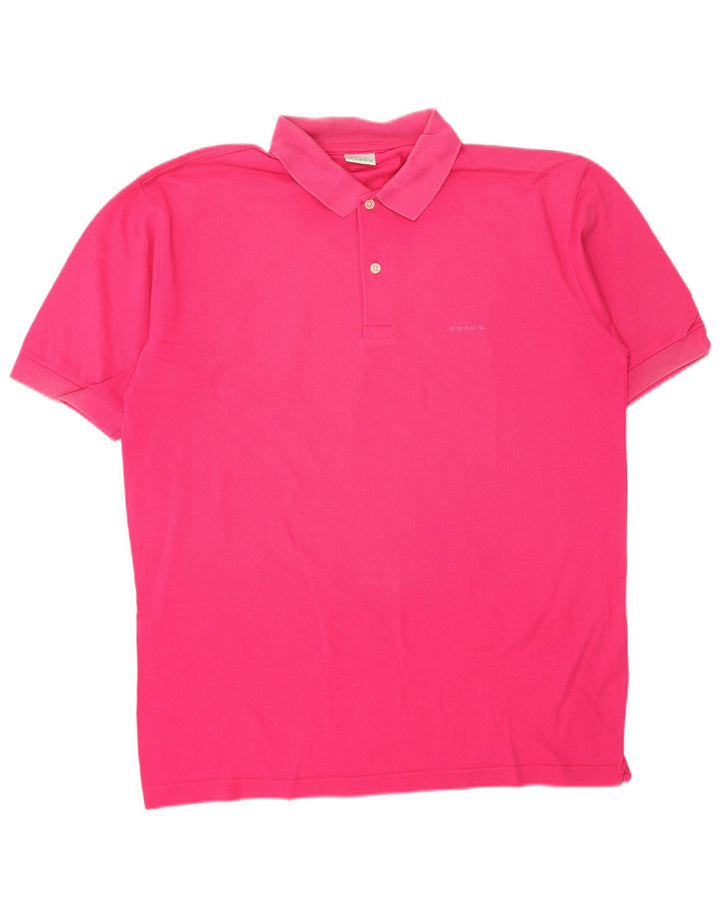 DIADORA Herren-Poloshirt, groß, rosa Baumwolle