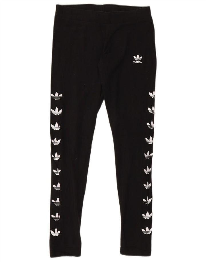 Adidas Damen Graphic Leggings UK 12 Mittelschwarze Baumwolle