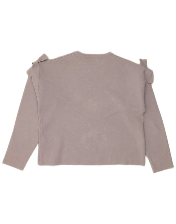 Zara Mädchen-Pullover mit Rundhalsausschnitt, 13–14 Jahre, graue Viskose