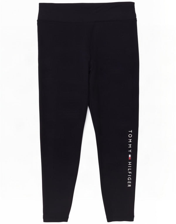 Tommy Hilfiger Damen Grafik-Leggings UK 18 XL Marineblaue Baumwolle