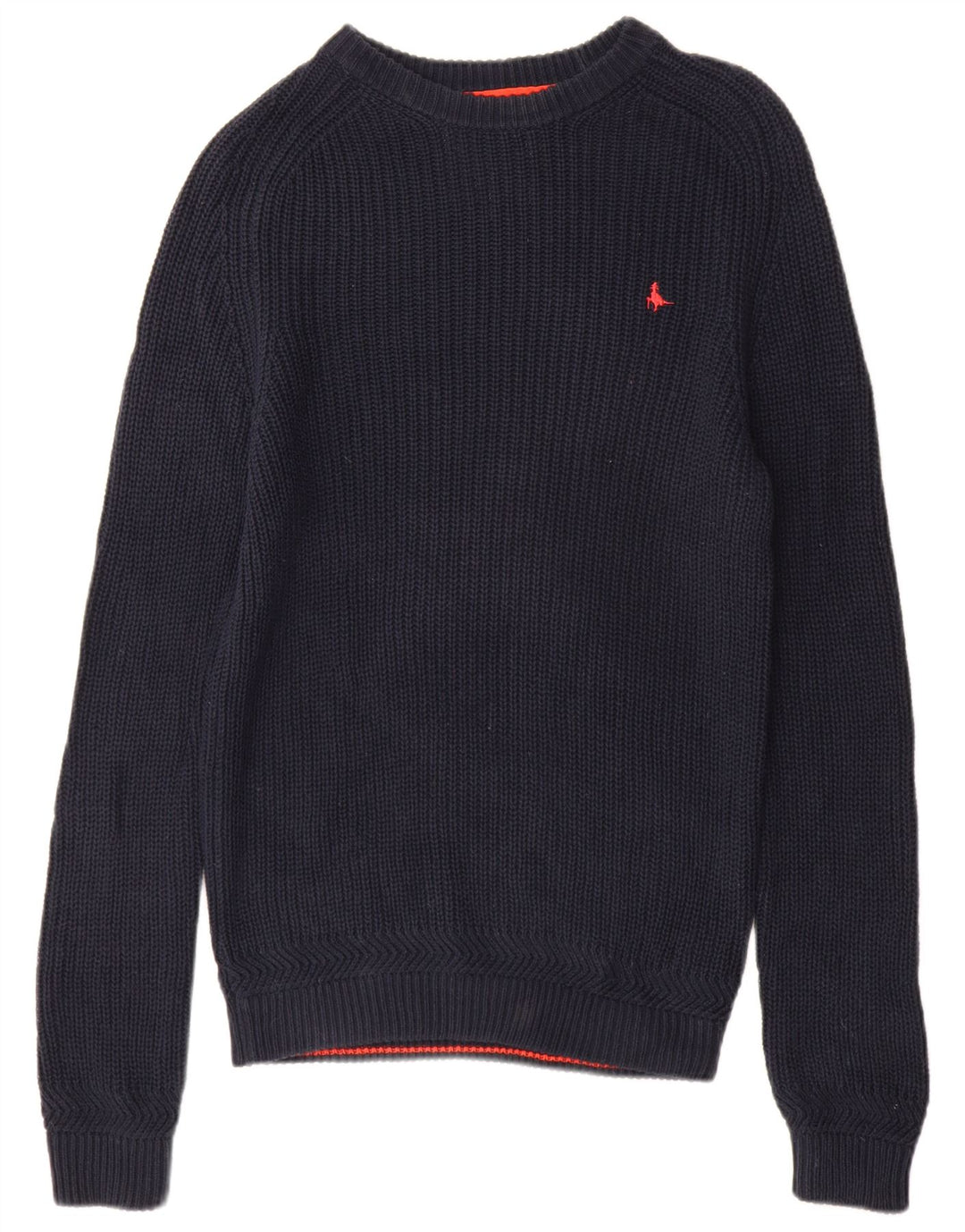 Jack Wills Herren-Pullover mit U-Boot-Ausschnitt, Größe S, marineblaue Baumwolle