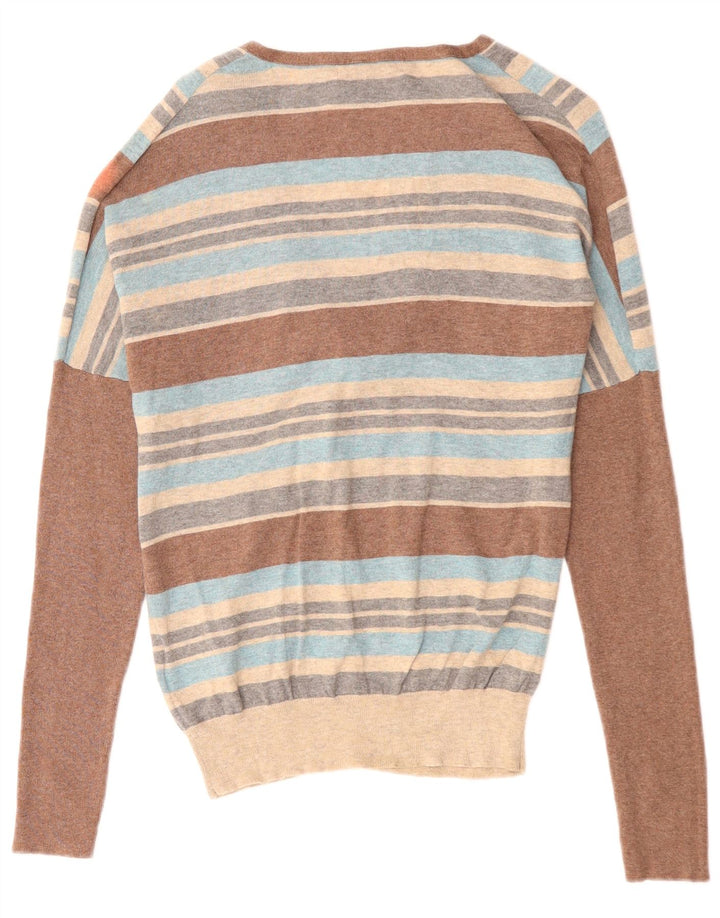 MONSOON Damen-Pullover mit V-Ausschnitt, Gr. 12, mittelgroß, mehrfarbig, gestreift