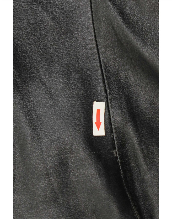 Vintage Damen Lederjacke IT 50 XL Schwarzes Leder