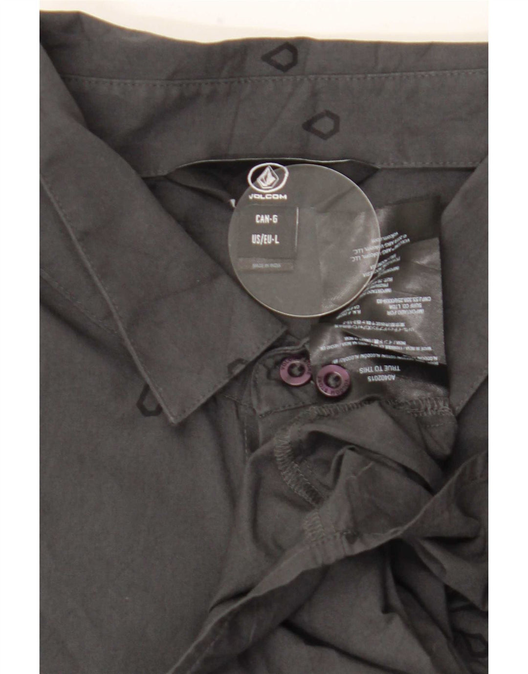 Volcom Herren Grafik-Kurzarmhemd, groß, grau, geometrisch, Baumwolle