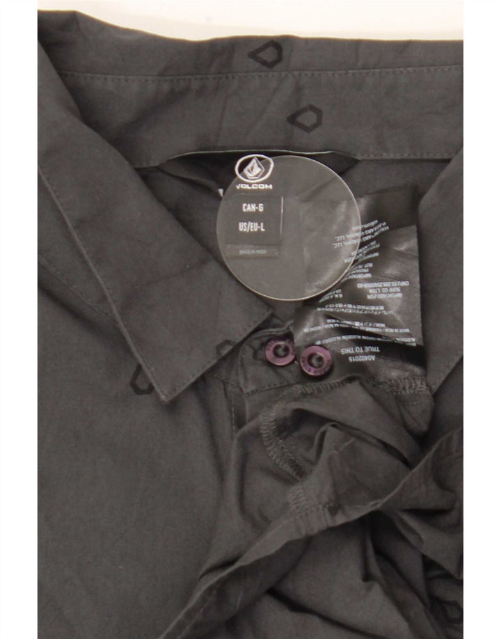 Volcom Herren Grafik-Kurzarmhemd, groß, grau, geometrisch, Baumwolle