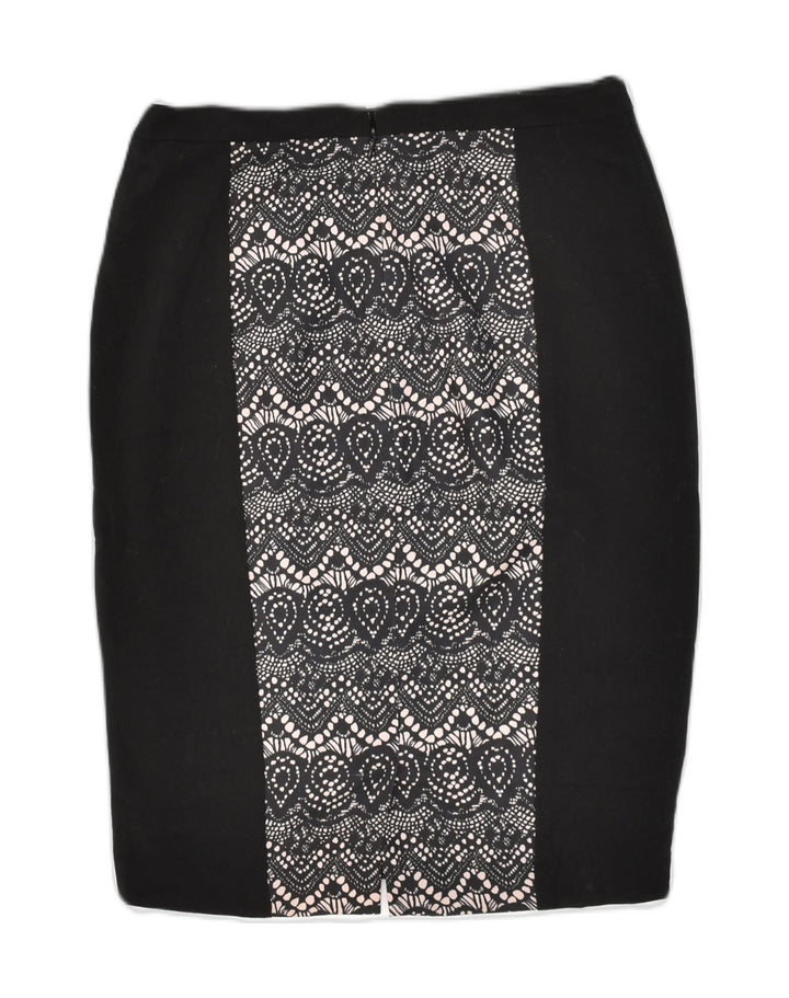 MOSSIMO Womens Pencil Skirt US 6 Medium W30 Black Paisley Polyester | Vintage Mossimo | Thrift | Second-Hand Mossimo | Used Clothing | Messina Hembry 