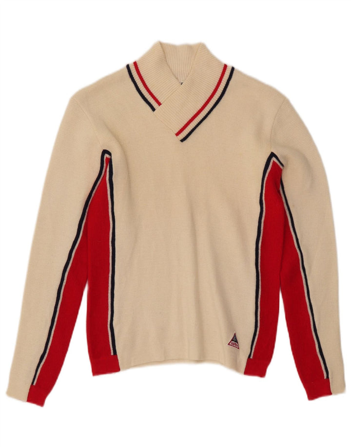 AUSTRALIAN L'ALPINA Damen-Pullover mit V-Ausschnitt, Gr. 12, Mittel, gebrochenes Weiß