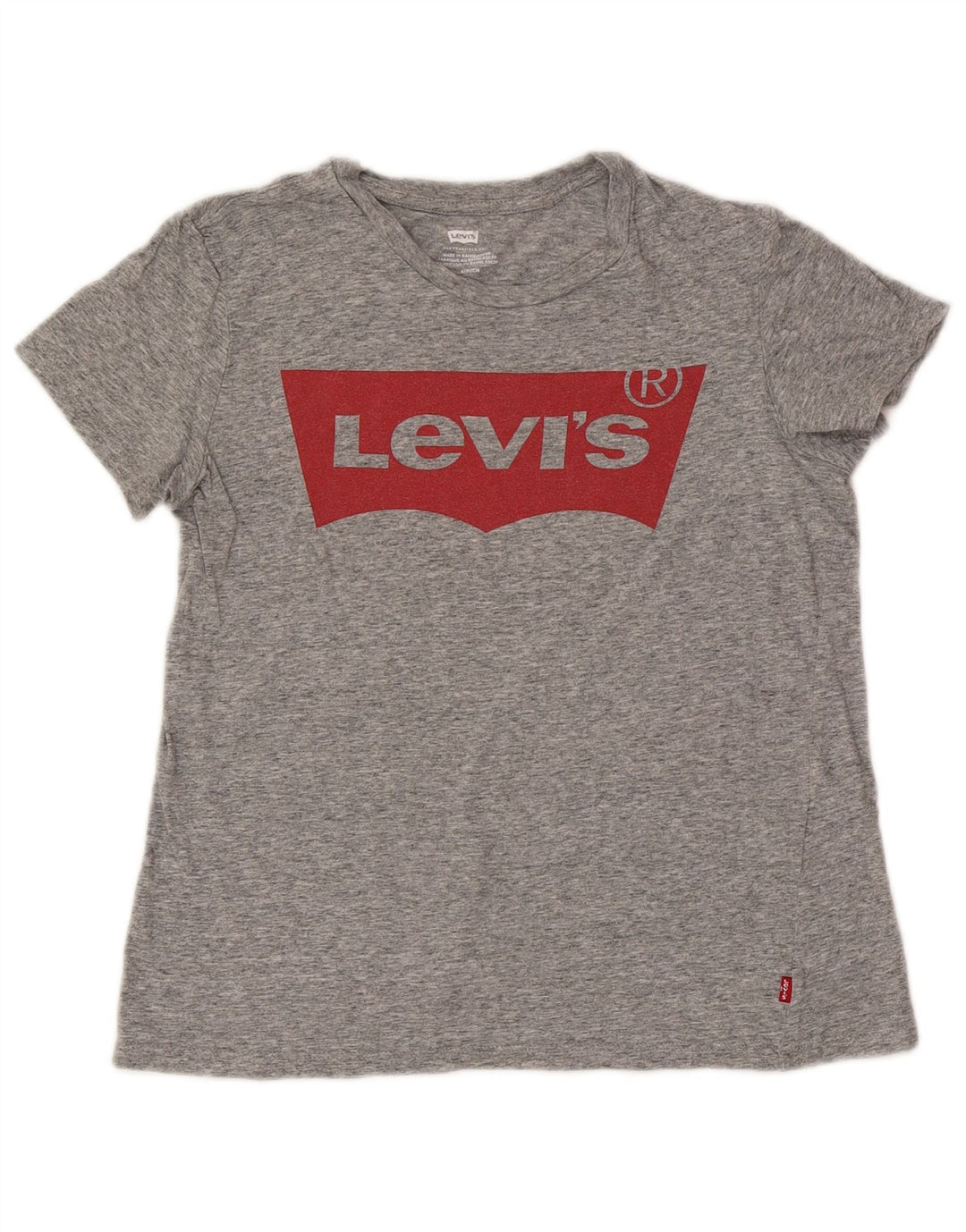 Levi's Womens Graphic T-Shirt Top UK 10 Small Grau meliert
