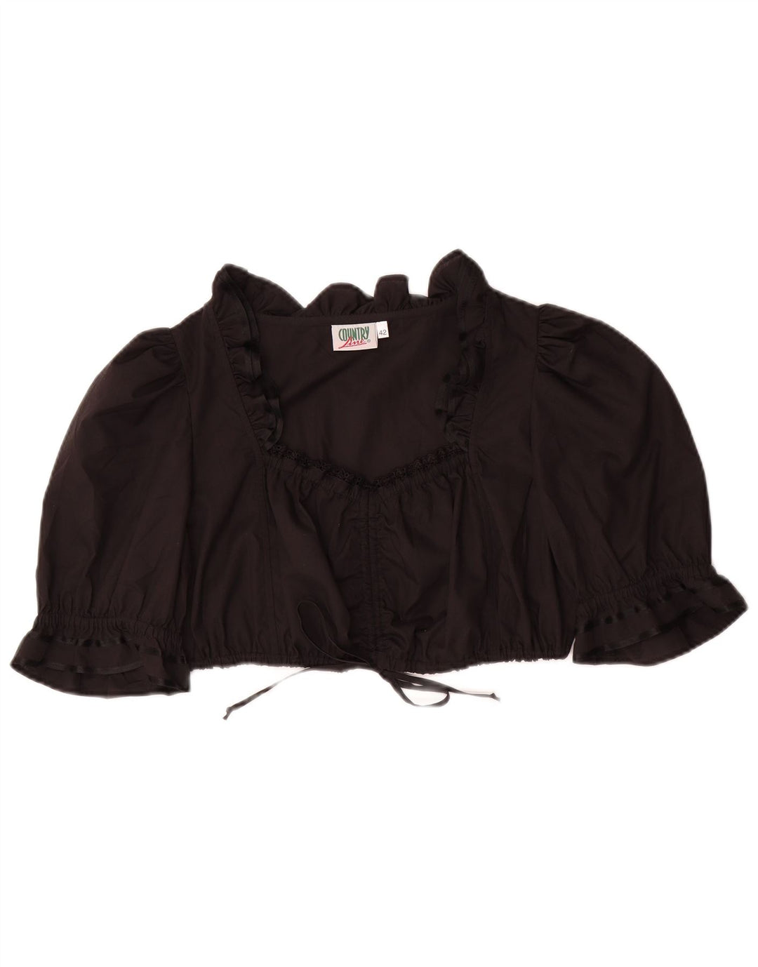 COUNTRY Crop-Blusenoberteil für Damen IT 42 Mittelschwarzes Polyester