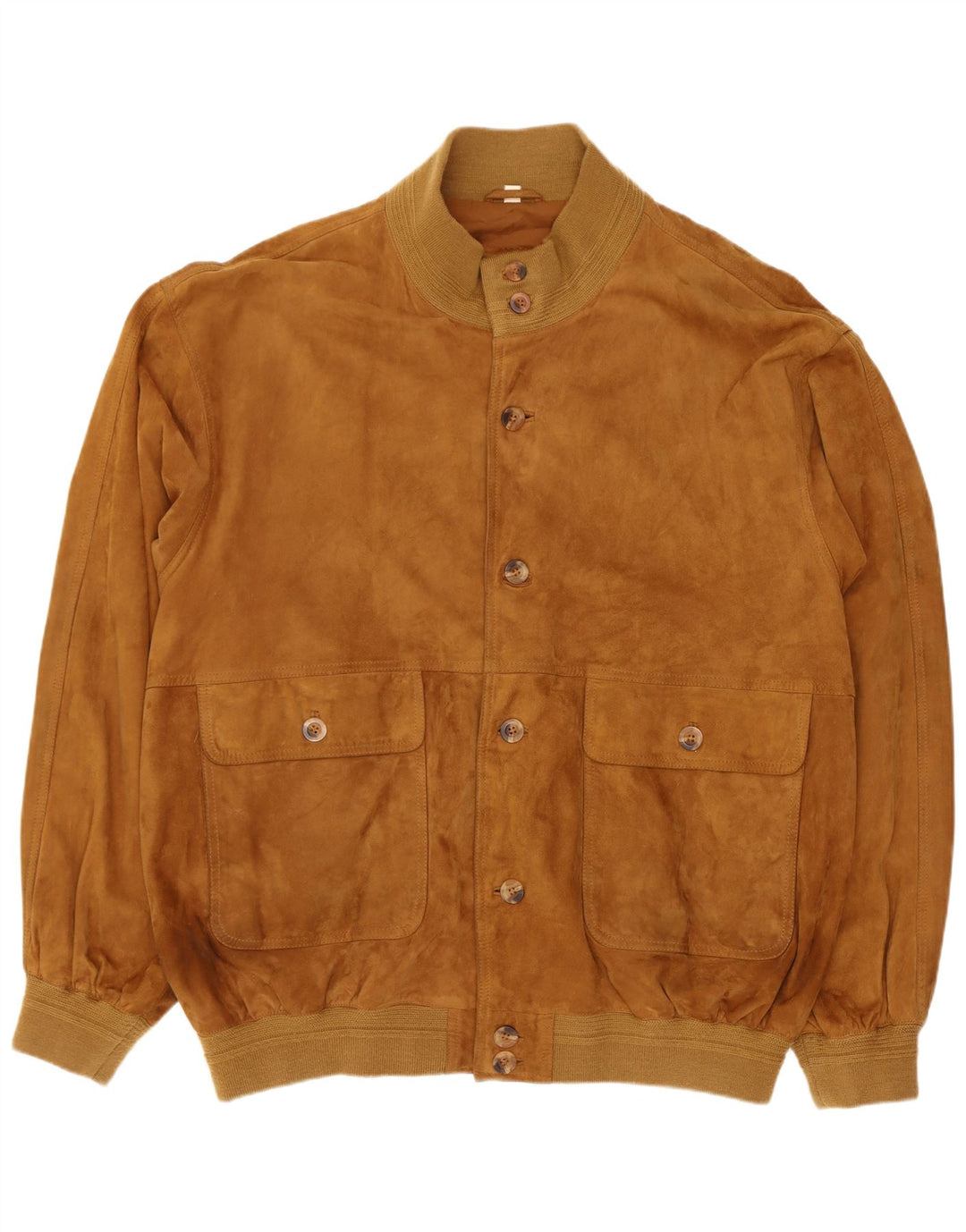 Vintage Herren Wildleder Bomberjacke IT 58 4XL Braunes Leder Retro