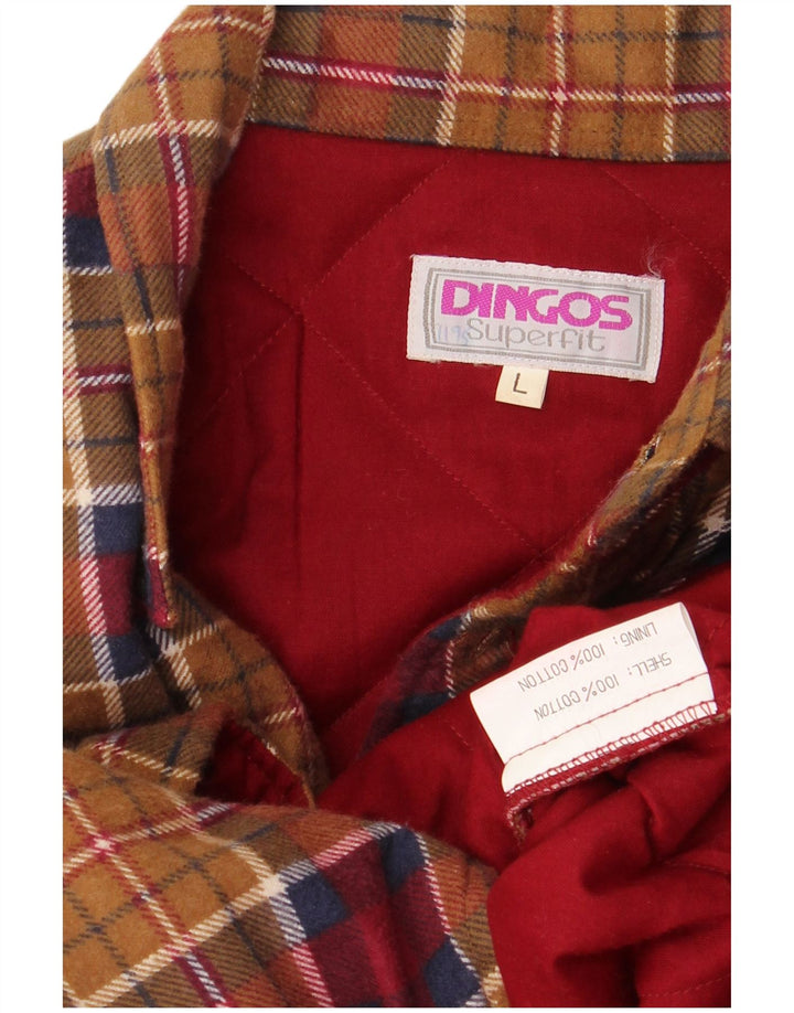 Vintage Herren Holzfäller-Flanellhemd, groß, braun kariert, Baumwolle