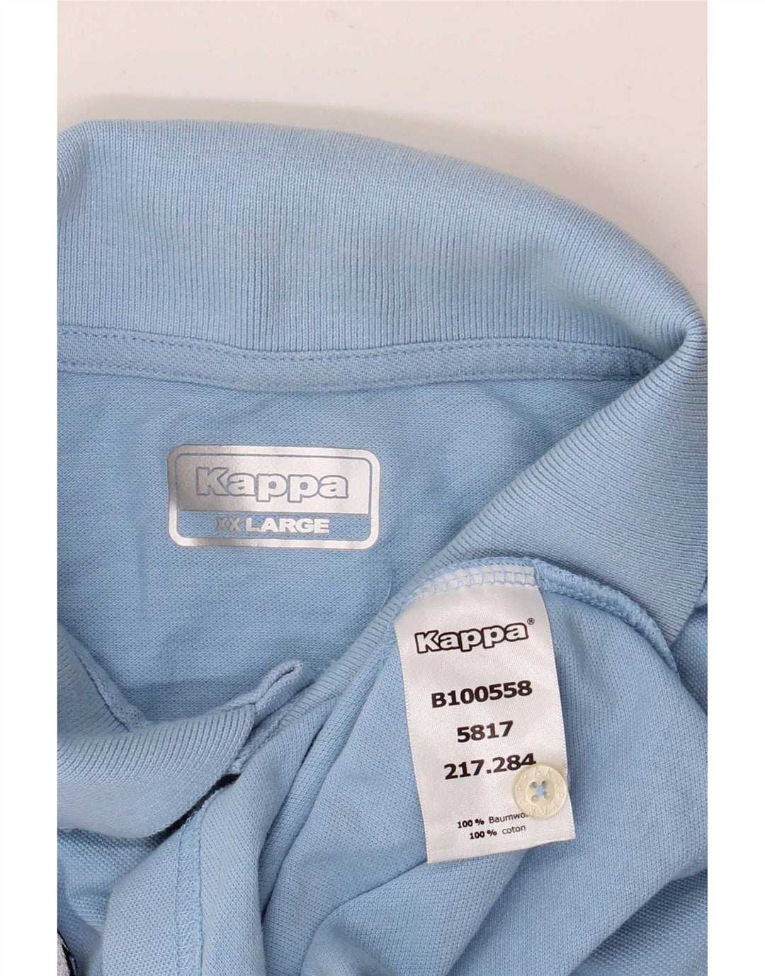 Kappa Herren Poloshirt 2XL Blau Baumwolle