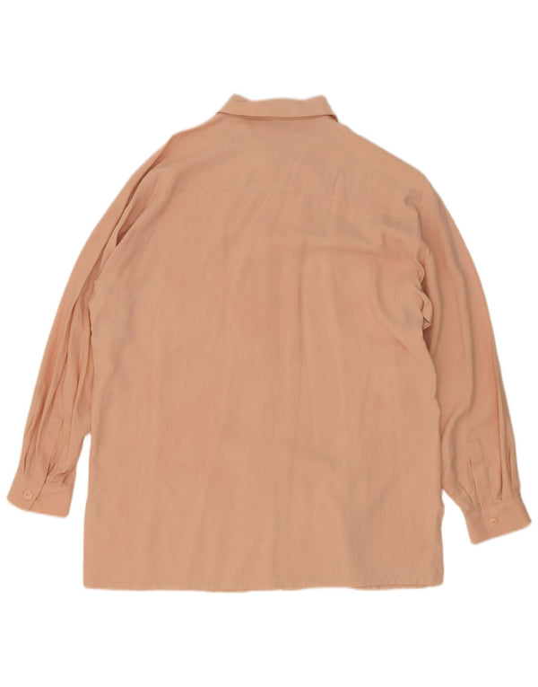 Marks & Spencer Damen St. Michael Hemdbluse UK 14 Große rosa Seide