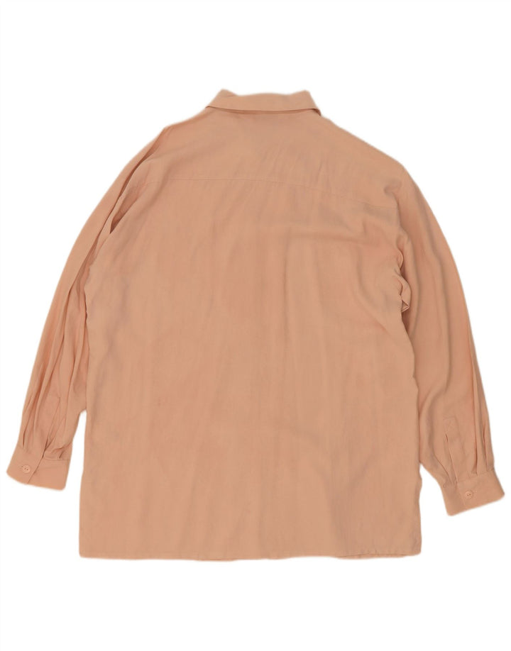 Marks & Spencer Damen St. Michael Hemdbluse UK 14 Große rosa Seide