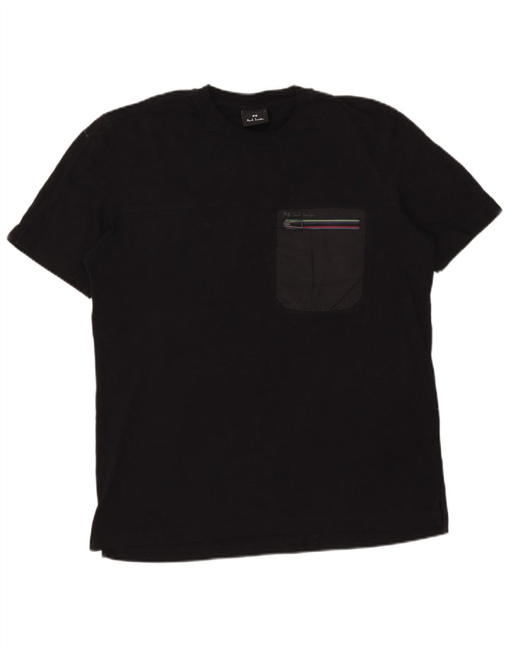 Paul Smith Herren T-Shirt Top Large Schwarz Baumwolle