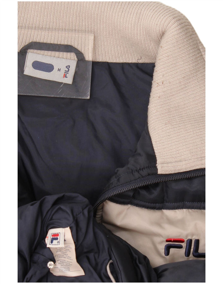 Fila Herren Wattierte Weste UK 38 Medium Navy Blue Colourblock Polyamid