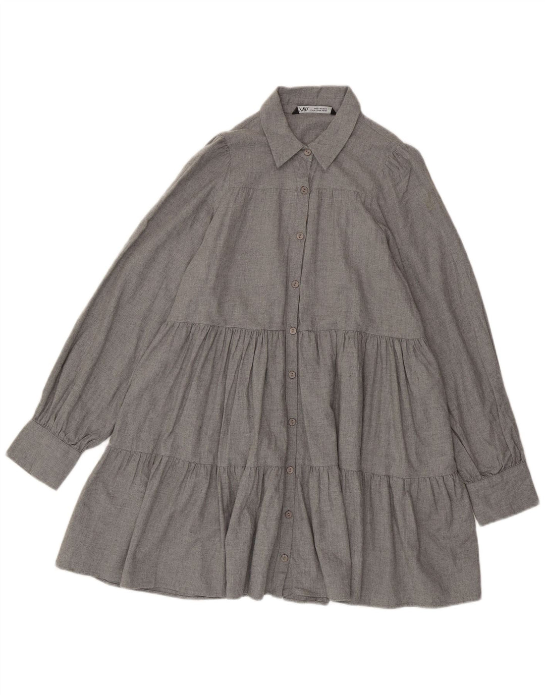 Zara Damen Übergroßes Hemdkleid UK 6 XS Grau