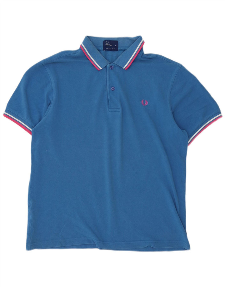 Fred Perry Herren-Poloshirt, große blaue Baumwolle