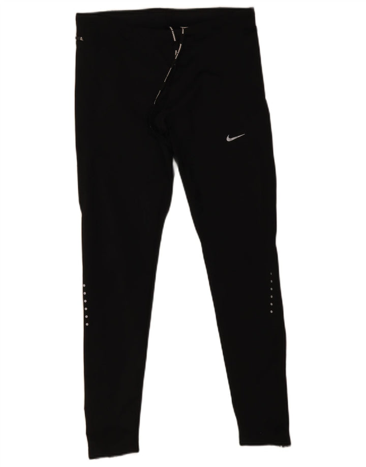 Nike Damen Dri Fit Leggings UK 12 Medium Schwarz Polyester