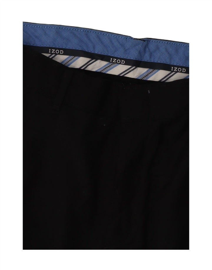 IZOD Mens Straight Chino Trousers W30 L30 Black
