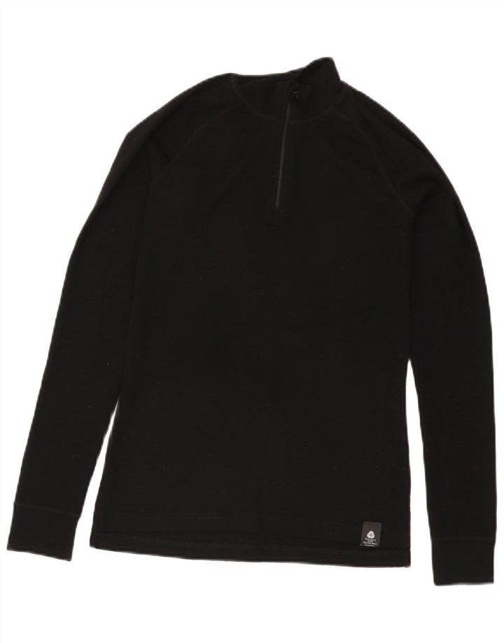 Mountain Warehouse Damen-Pullover mit Reißverschluss am Hals, UK-Gr. 10, Größe S, schwarze Wolle