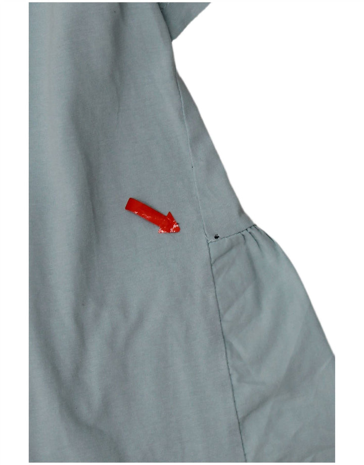 Zara Damen Blusentop UK 12 Mittelblaue Baumwolle