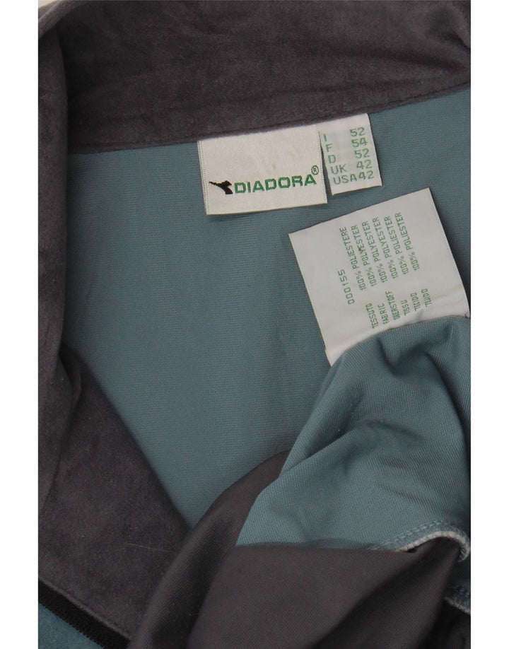 Diadora Herren Fleecejacke UK 42 XL Blaues Colourblock-Polyester