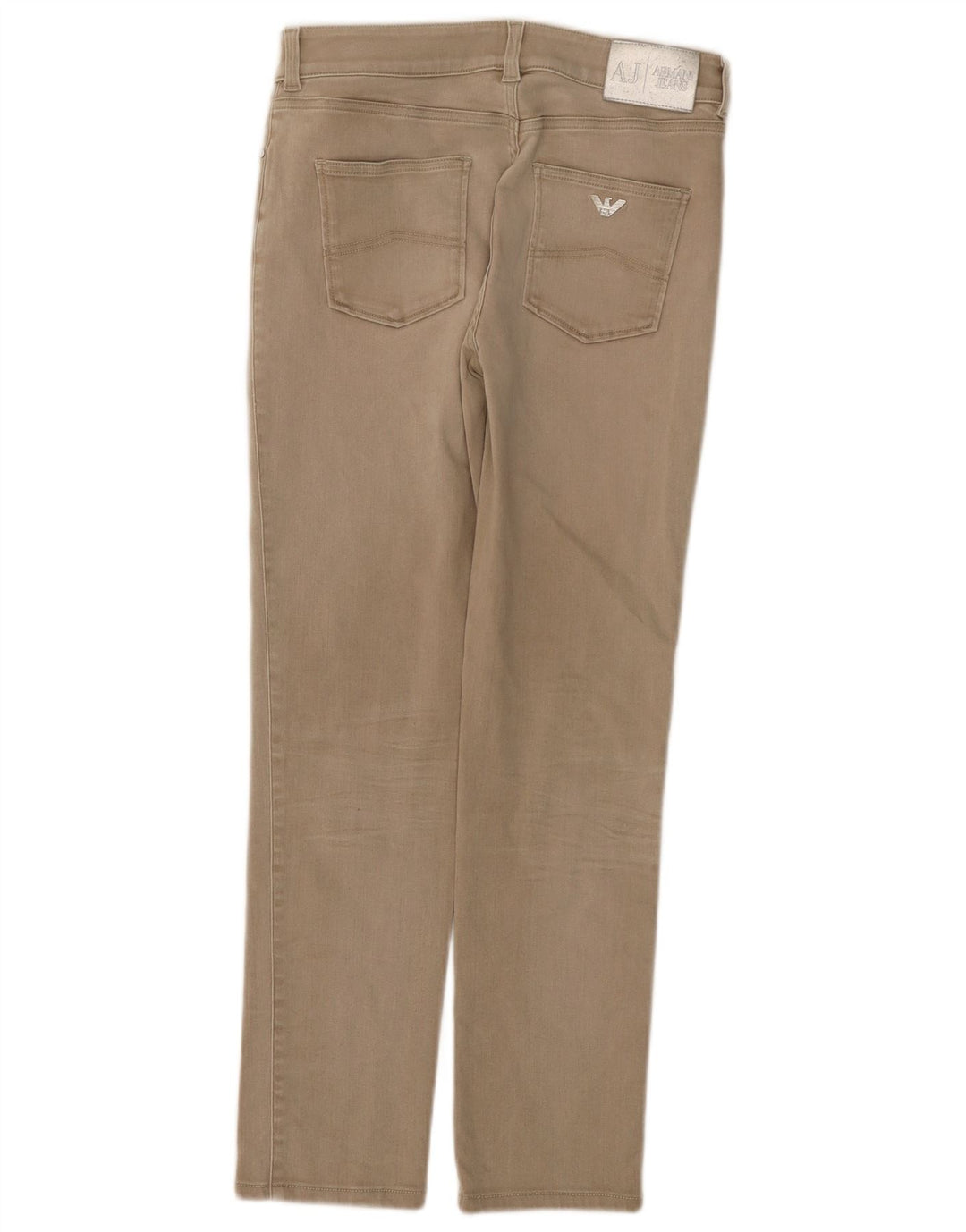 Armani Damen Slim Jeans W30 L28 Beige Baumwolle