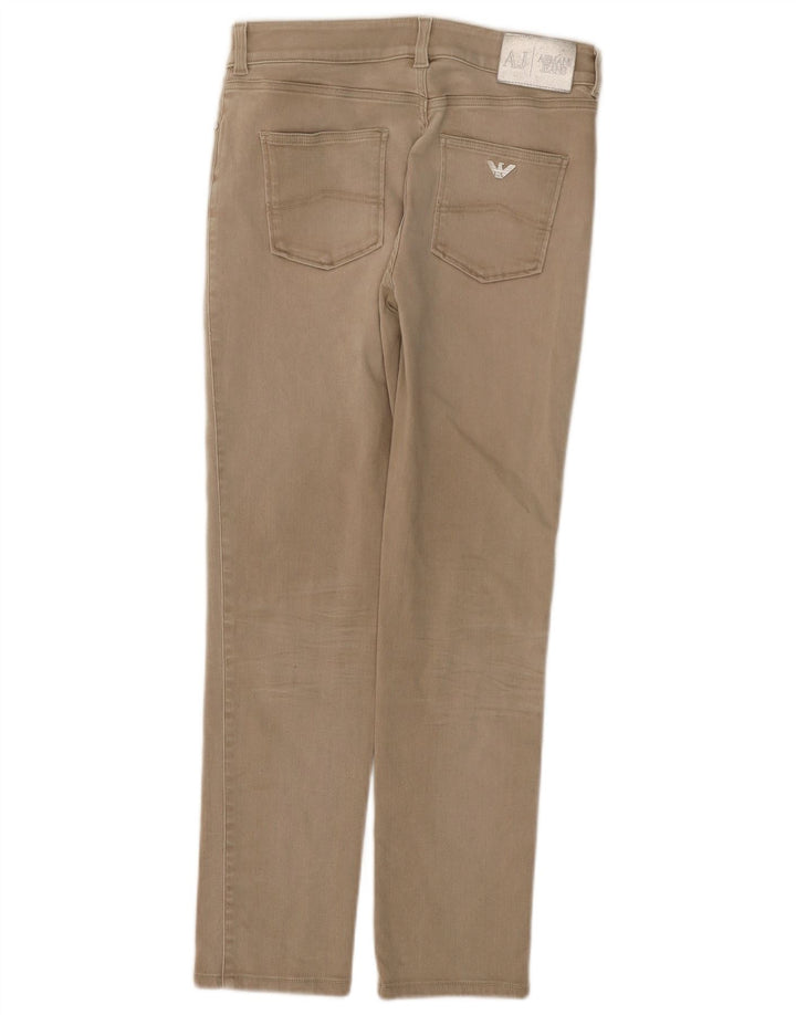Armani Damen Slim Jeans W30 L28 Beige Baumwolle